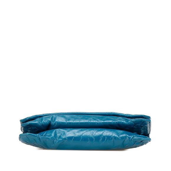 BOTTEGA VENETA Blue Leather Intrecciato Shoulder Bag - Picture 3 of 12